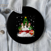 Drei Beagle Weihnachtsmann mit Weihnachtsbaum Button (Beispiel)
