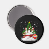 Drei Beagle Weihnachtsmann mit Weihnachtsbaum Magnet (Vorderseite/Rückseite)