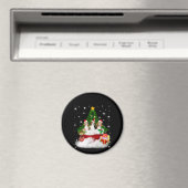 Drei Beagle Weihnachtsmann mit Weihnachtsbaum Magnet (In Situ (Geschirrspüler))