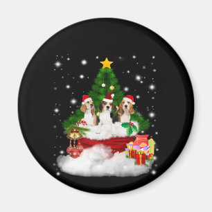 Drei Beagle Weihnachtsmann mit Weihnachtsbaum Magnet