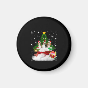 Drei Beagle Weihnachtsmann mit Weihnachtsbaum Magnet