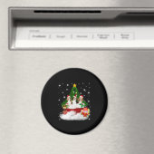Drei Beagle Weihnachtsmann mit Weihnachtsbaum Magnet (In Situ (Geschirrspüler))