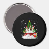 Drei Beagle Weihnachtsmann mit Weihnachtsbaum Magnet (Vorderseite/Rückseite)