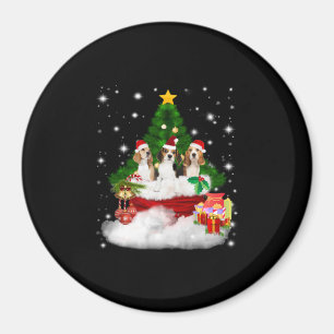 Drei Beagle Weihnachtsmann mit Weihnachtsbaum Magnet