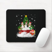 Drei Beagle Weihnachtsmann mit Weihnachtsbaum Mousepad (Mit Mouse)