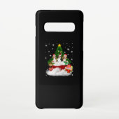 Drei Beagle Weihnachtsmann mit Weihnachtsbaum Samsung Galaxy Hülle (Rückseite)