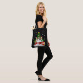 Drei Beagle Weihnachtsmann mit Weihnachtsbaum Tasche (Am Model)