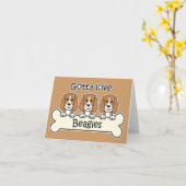 Drei Beagles Karte (Gelbe Blume)