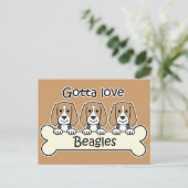 Drei Beagles Postkarte (Stehend Vorderseite)