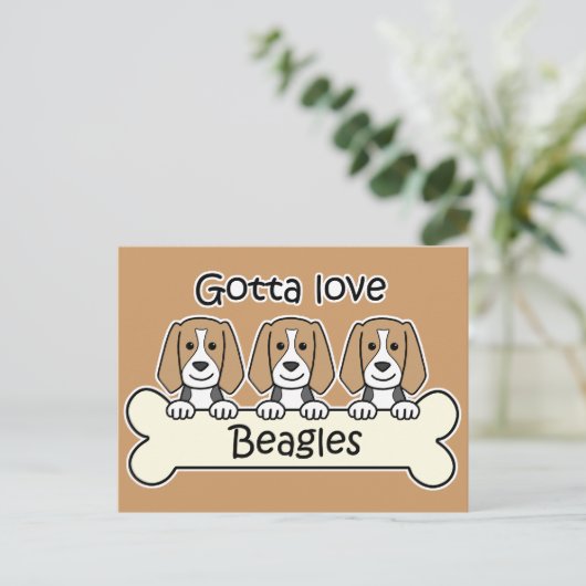 Drei Beagles Postkarte (Stehend Vorderseite)