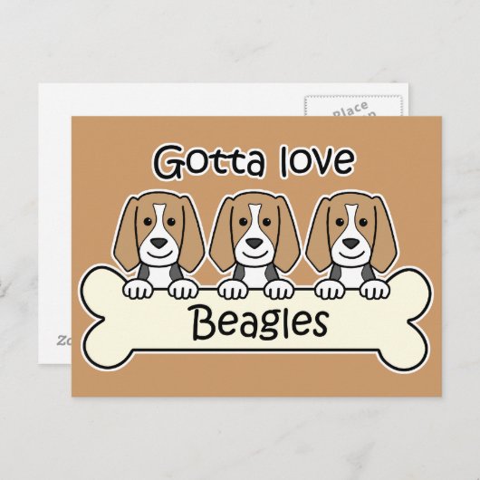 Drei Beagles Postkarte (Vorne/Hinten)