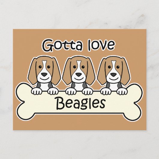 Drei Beagles Postkarte (Vorderseite)