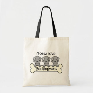 Drei Bedlington Terrier Tragetasche