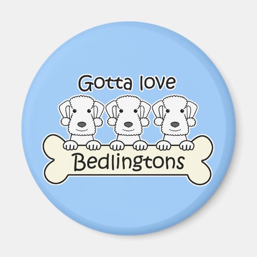 Drei Bedlington Terriers Magnet (Vorne)