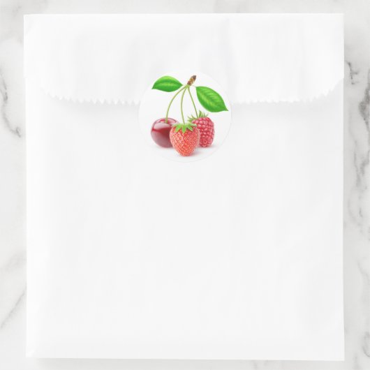 Drei Beeren Runder Aufkleber (Tasche)