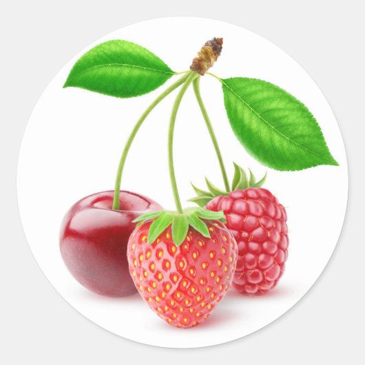 Drei Beeren Runder Aufkleber (Vorderseite)