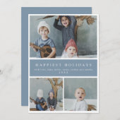 Drei benutzerdefinierte Bild-Collagen/Text Feiertagskarte (Vorne/Hinten)