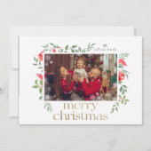 Drei benutzerdefinierte Fotos Gold Mercury Weihnac Einladung (Vorderseite)