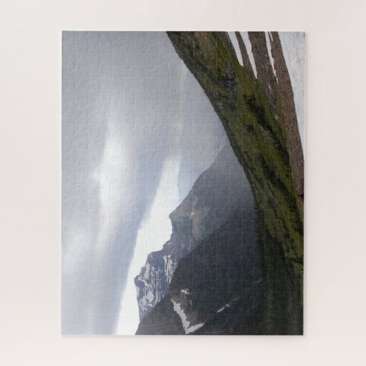 Drei Berge Sturm Cloud Landschaftliches Foto Puzzle (Vertikal)