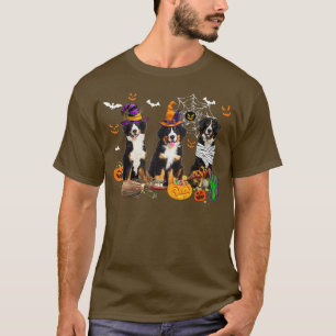 Drei Berner Hunde Mummy Hexe Beängstigende Pumpe T-Shirt