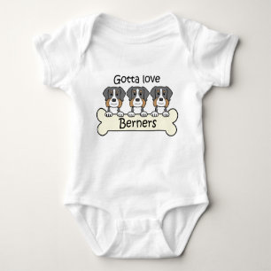 Drei Bernese Gebirgshunde Baby Strampler