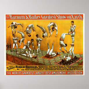 Drei berühmtes Herbert-Bruder-Zirkus-Plakat Poster
