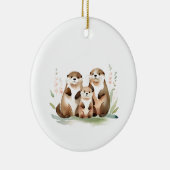 Drei bezaubernde Otters und Ihr eigenes Foto Keramik Ornament (Rechts)