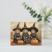 Drei bezaubernde Vintage Hexen Postkarte (Stehend Vorderseite)