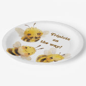 Drei Bienenpapier-Teller Pappteller (Schrägansicht)