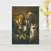 Drei Billy Goats Rough Greetings Card Karte (Gelbe Blume)