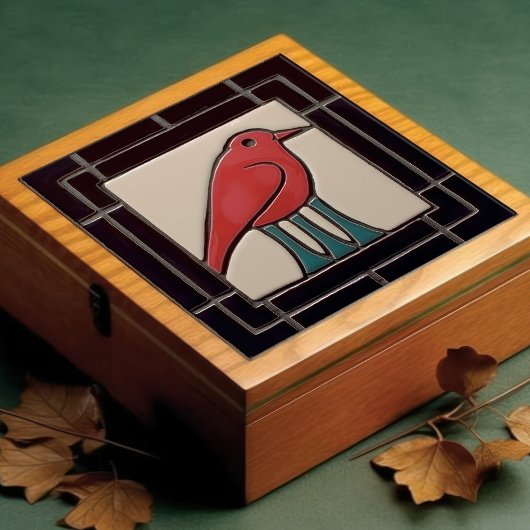 Drei Bird Art Déco Jugendstil-Deco Fliese