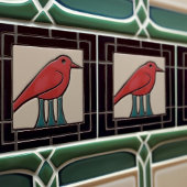 Drei Bird Art Déco Jugendstil-Deco Fliese