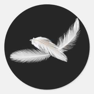 Drei Birdy-Federn Runder Aufkleber