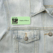 Drei Black Cat Musicians Musiknoten Light Green Namensschild (Beispiel)