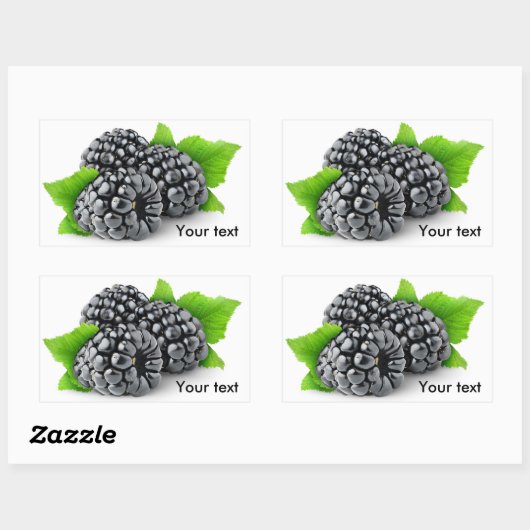 Drei BlackBerry mit Blätter Rechteckiger Aufkleber (Blatt)