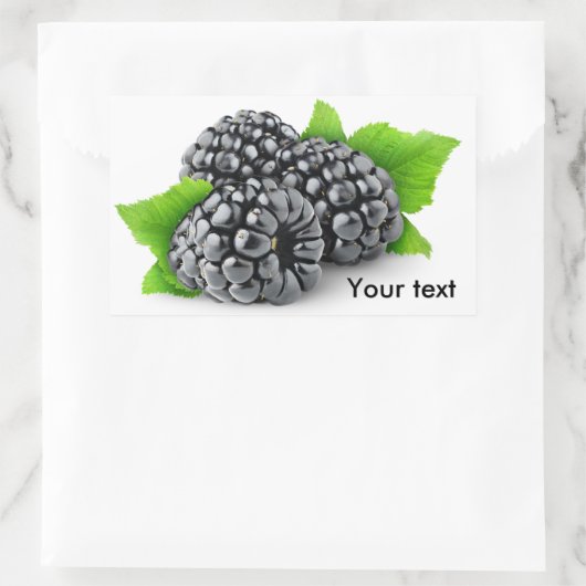 Drei BlackBerry mit Blätter Rechteckiger Aufkleber (Tasche)