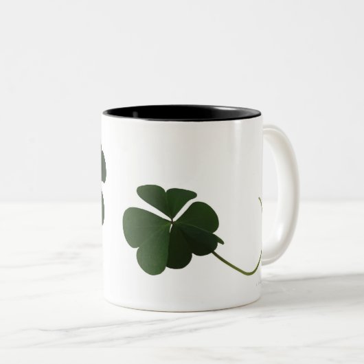 Drei-Blatt Klee Zweifarbige Tasse (VorderseiteRechts)