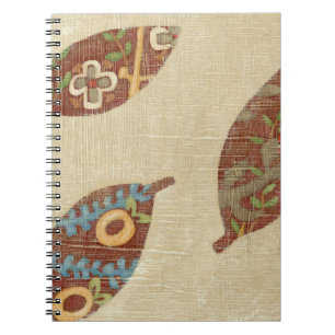 Drei Blätter auf Leinenbeschaffenheits-Hintergrund Notizblock