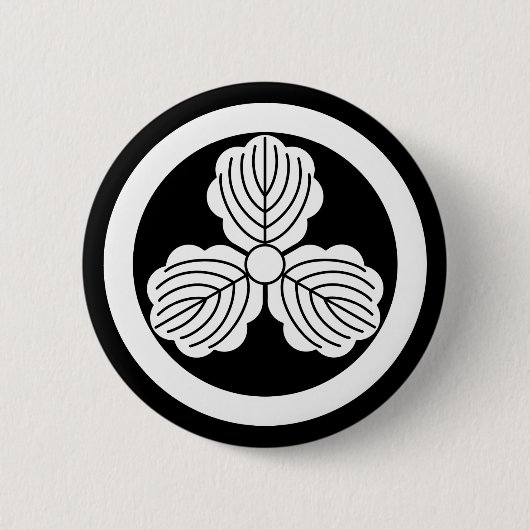 Drei Blätter aus Eiche(1) im Kreis Button (Vorderseite)