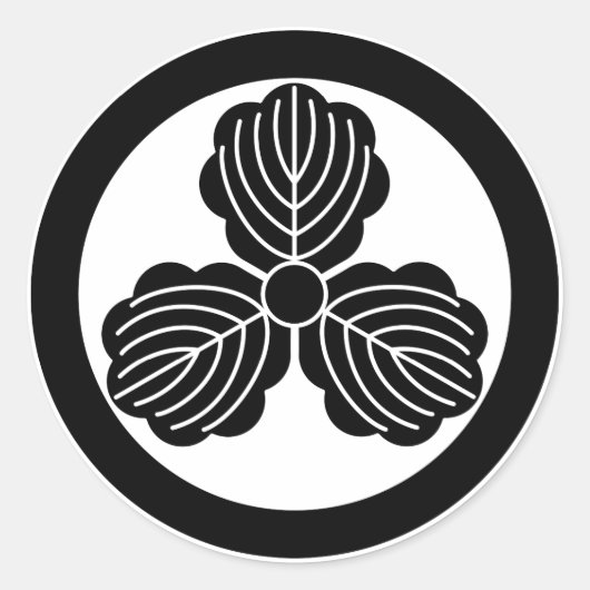 Drei Blätter aus Eiche(1) im Kreis Runder Aufkleber (Vorderseite)