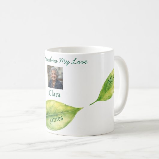 Drei Blätter Kaffeetasse (VorderseiteRechts)