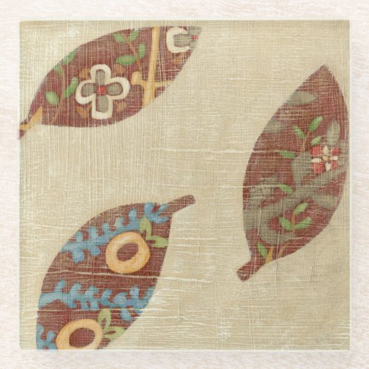 Drei Blätter zum Hintergrund von Texturtexturen Glasuntersetzer (Vorderseite)