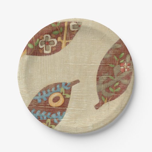 Drei Blätter zum Hintergrund von Texturtexturen Pappteller (Vorderseite)