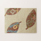 Drei Blätter zum Hintergrund von Texturtexturen Puzzle (Horizontal)