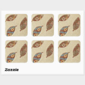 Drei Blätter zum Hintergrund von Texturtexturen Quadratischer Aufkleber (Blatt)