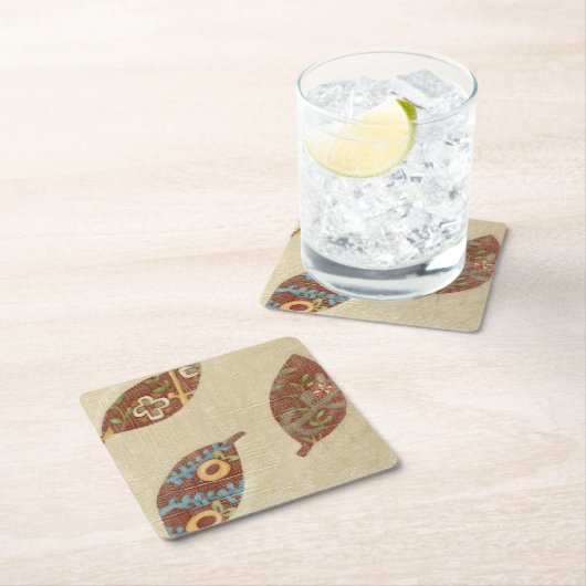 Drei Blätter zum Hintergrund von Texturtexturen Rechteckiger Pappuntersetzer (Vor Ort)