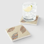 Drei Blätter zum Hintergrund von Texturtexturen Steinuntersetzer (Seitenansicht)