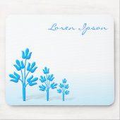 Drei blaue Bäume Mousepad (Vorne)