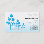 Drei blaue Bäume Visitenkarte (Rückseite)