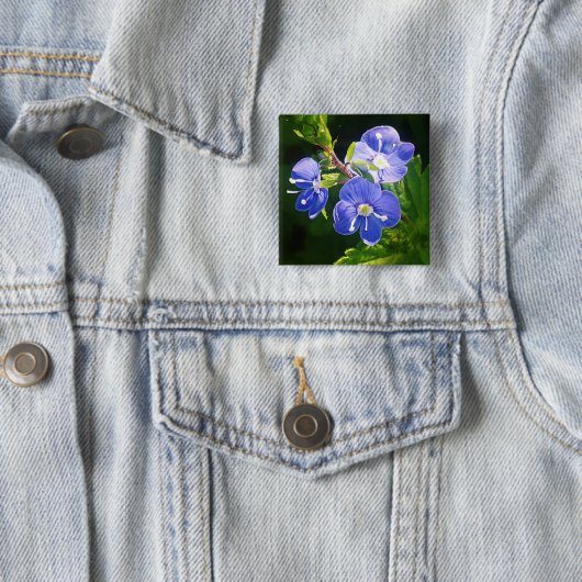 Drei blaue Blumen Button (Beispiel)